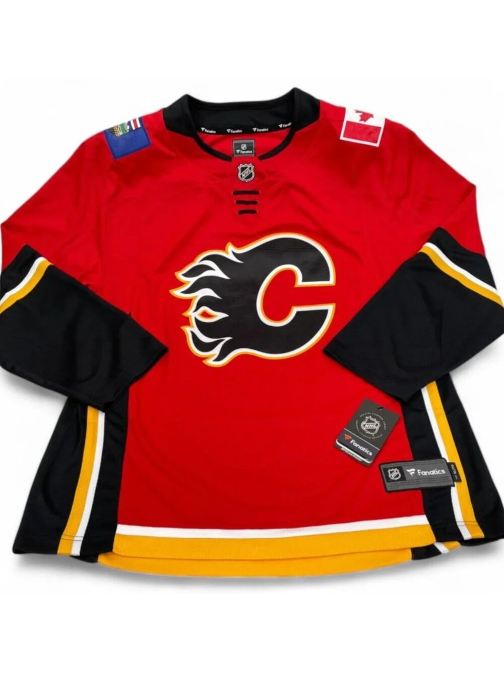 $149 Calgary Flames SEWN Breakaway Fanatics NHL Hockey Jersey Men's Small  NWT